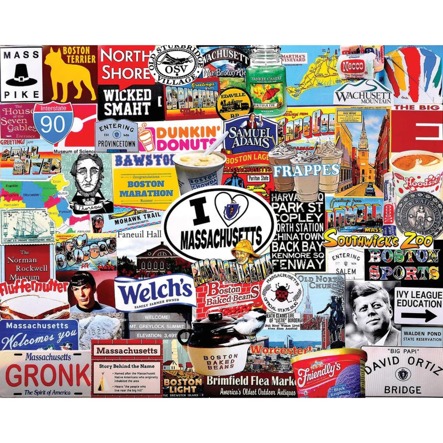 White Mountain Puzzles I Love Massachusetts Puzzle, 1 EA