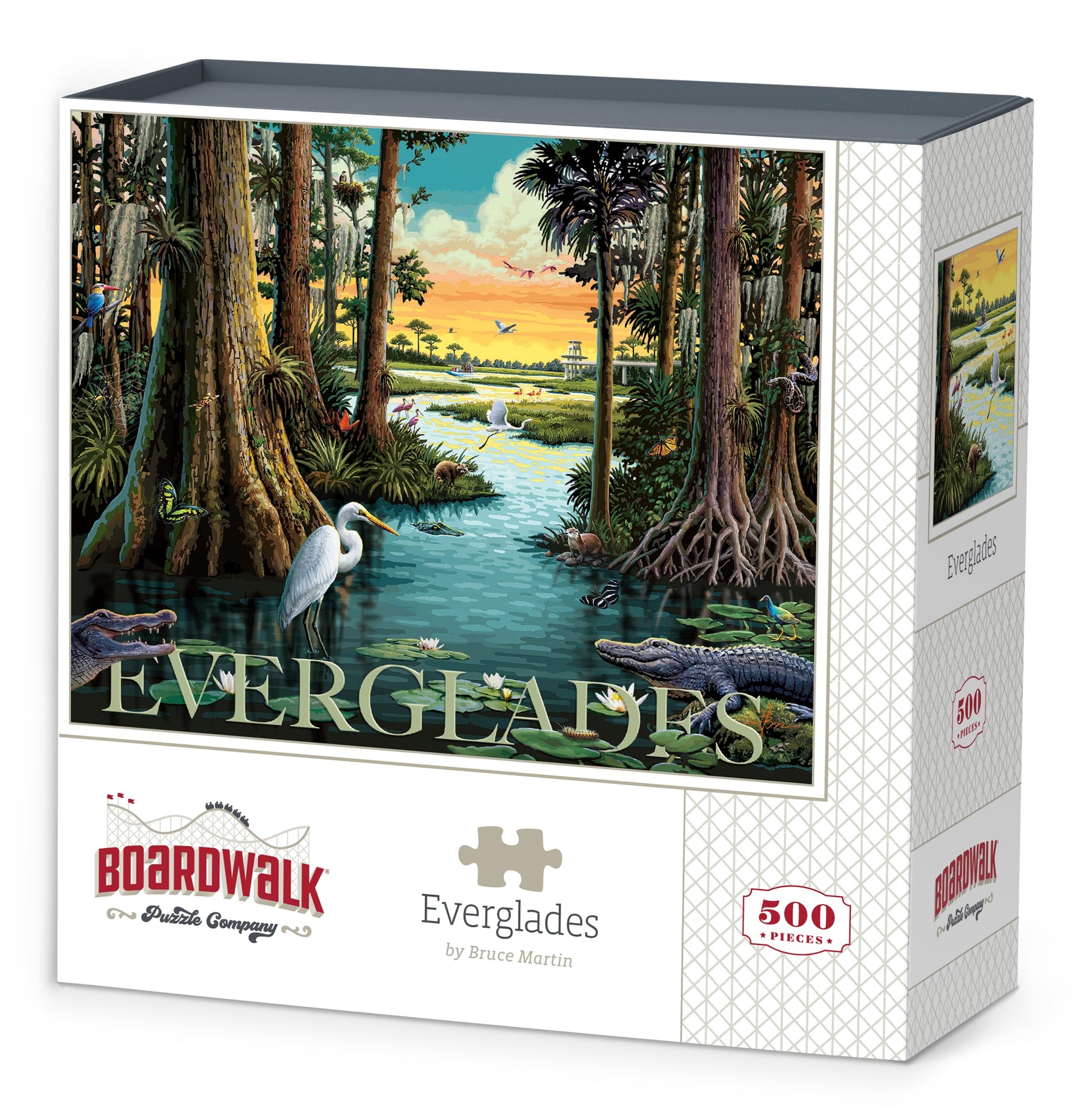 Boardwalk Everglades 500 Piece Jigsaw Puzzle Wildlife Nature Florida Puzzles with Premium Box, Gift for Adults and Family 16"x20"