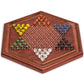 Yellow Mountain Imports Wooden Chinese Checkers Halma Board Game Set - 13.6-Inch - with 60 Colored Petal-Style Glass Marbles (16-Millimeter) - Classic