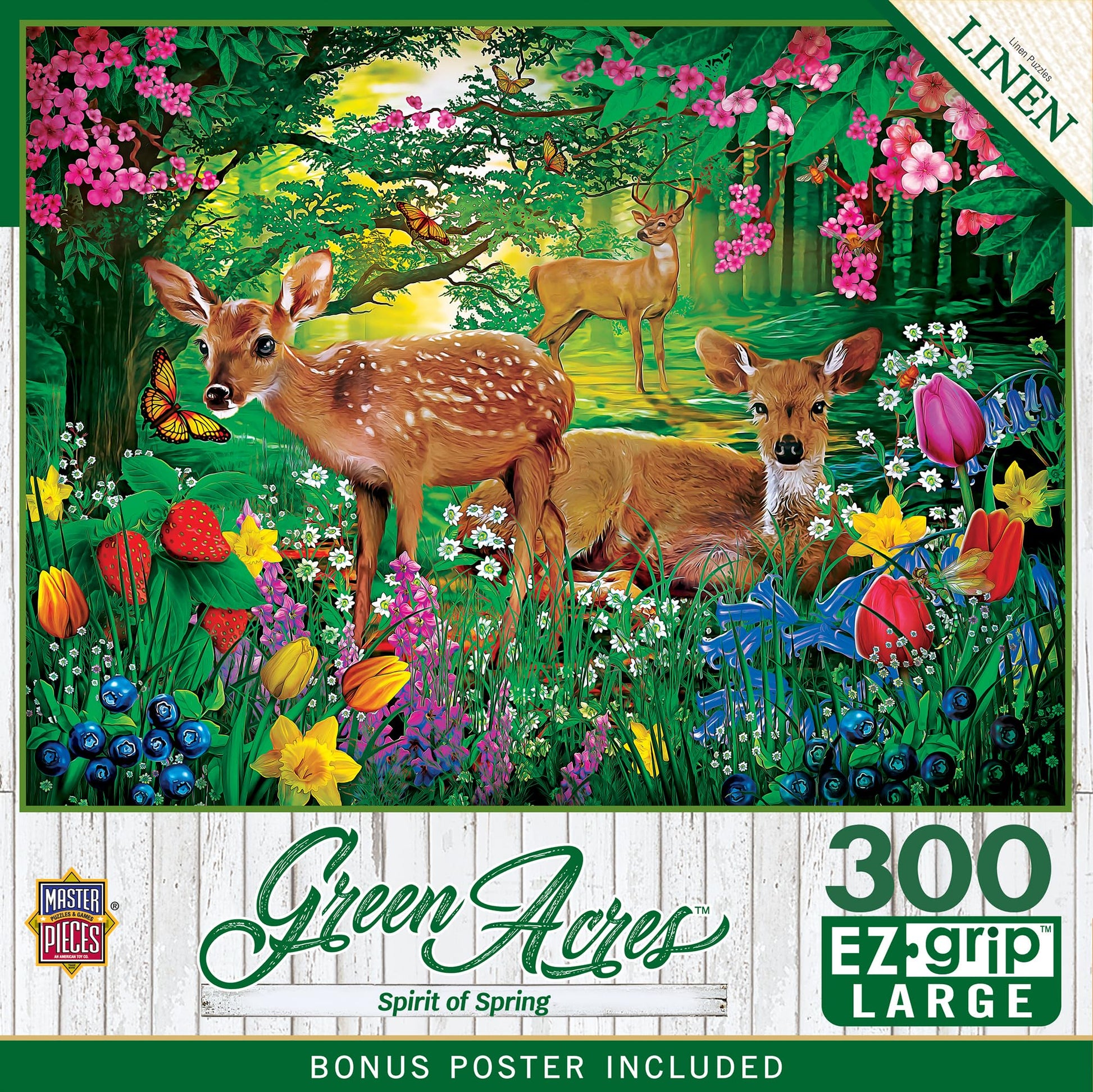MasterPieces - 300 Piece Jigsaw Puzzle, Large EZ Grip Shapes, Spirit of Spring, Fun for Adults, Seniors, Family, Kids, Matte Finish, 18"x24"