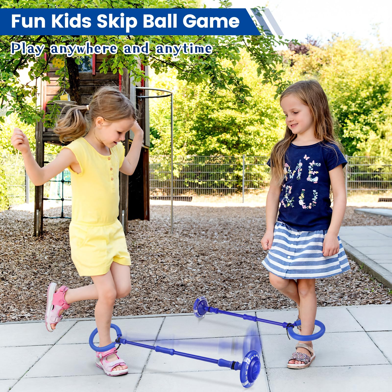 Astrell Skip Ball for Kids with Flashing Lights - Indoor Outdoor Game Fitness Toys for Kids, Cool Christmas Birthday Gifts Toys for Girls Boys Age 6 7