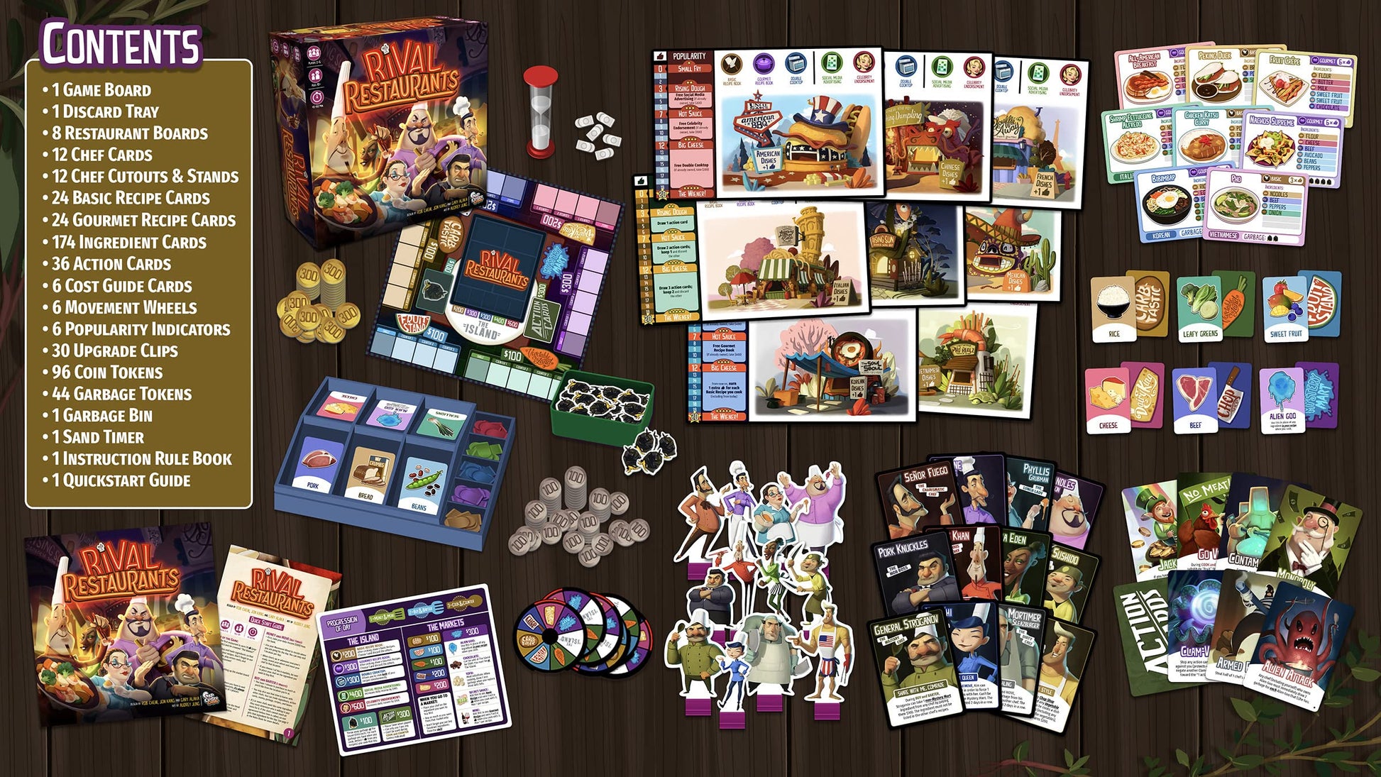 Rival Restaurants by Gap Closer Games | Strategy Board Game | 2 to 6 Players | Ages 10+ | 45+ Minutes | Unique Chefs, Upgradable Restaurants & Recipe