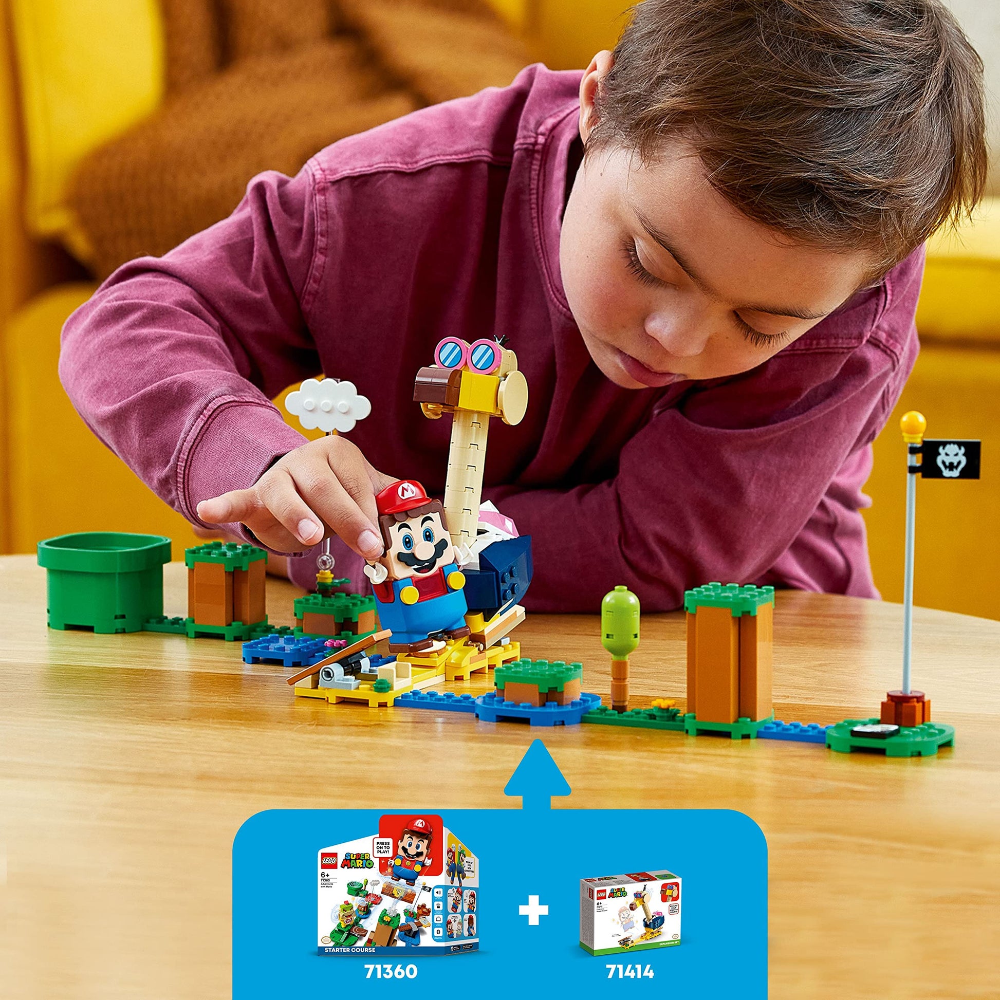 LEGO Super Mario Conkdor's Noggin Bopper Expansion Set 71414, Buildable Toy to Combine with Mario, Luigi or Peach Starter Course, Gift Idea for Kids 6