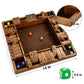 ropoda 14 Inches 4-Way Shut The Box Game (2-4 Players) for Kids & Adults (4 Sided Large Shut the Board Game Wooden, 8 Dice) - Vintage Style,Close