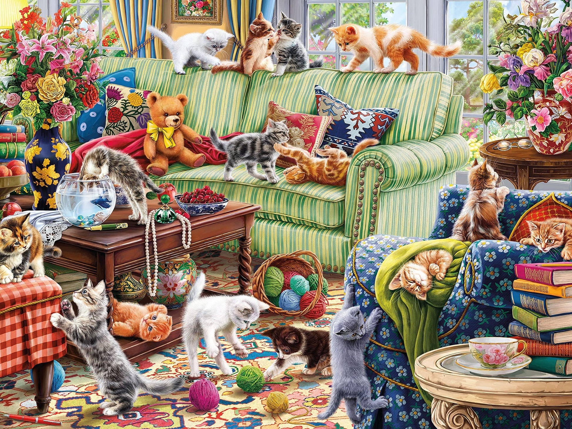 Ceaco - Kitty Chaos - 500 Piece Jigsaw Puzzle for Adults