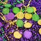 GiftExpress 144PC Mardi Gras Plastic Coins Assorted Metallic Gold Green Purple Mardi Gras Coins Bulk for Mardi Gras Parade, Party Favors