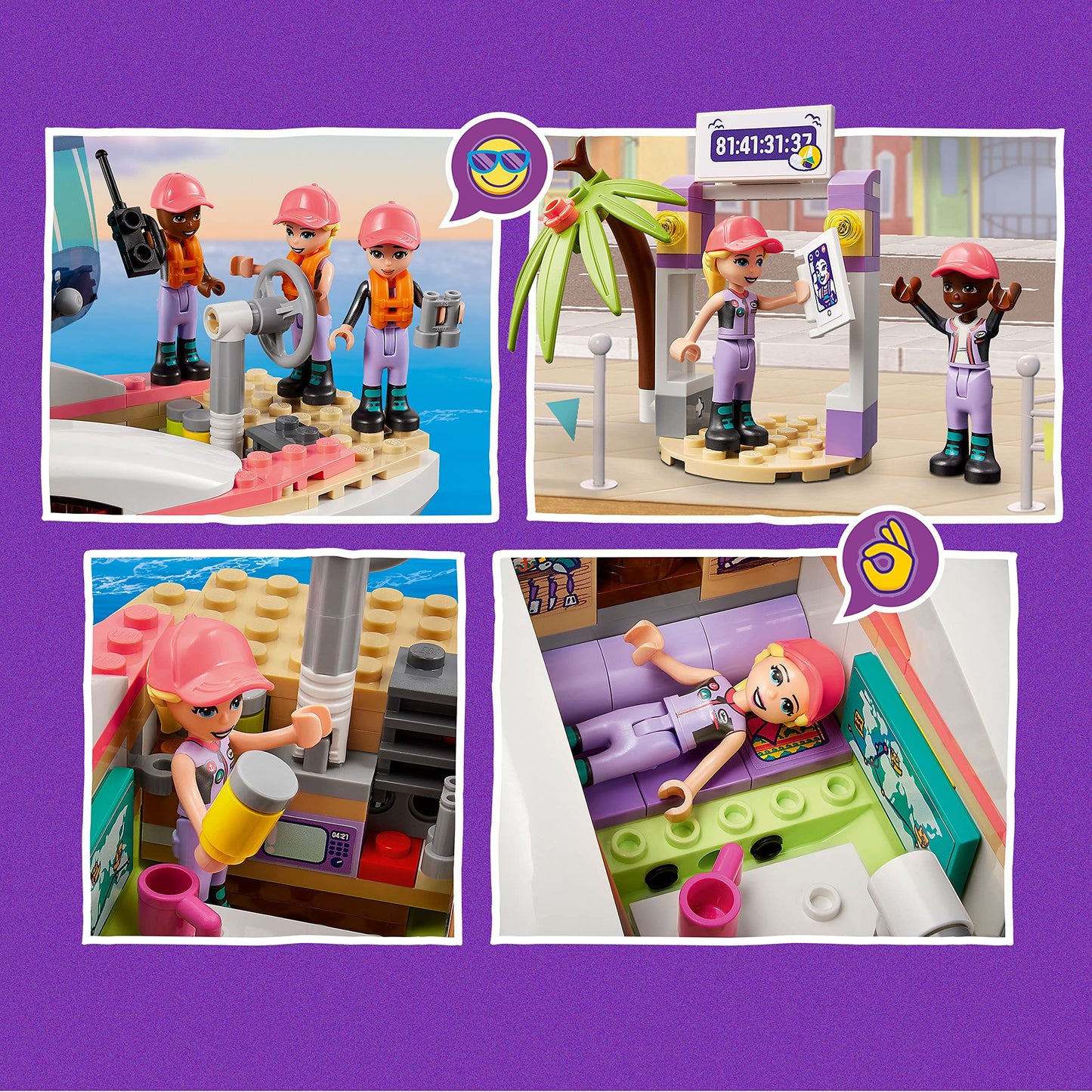 LEGO Friends Stephanie's Sailing Adventure Toy Boat Set 41716, Sailboat Building Toy with Island, Drone, and 3 Mini Figures, Creative Sailing Gift