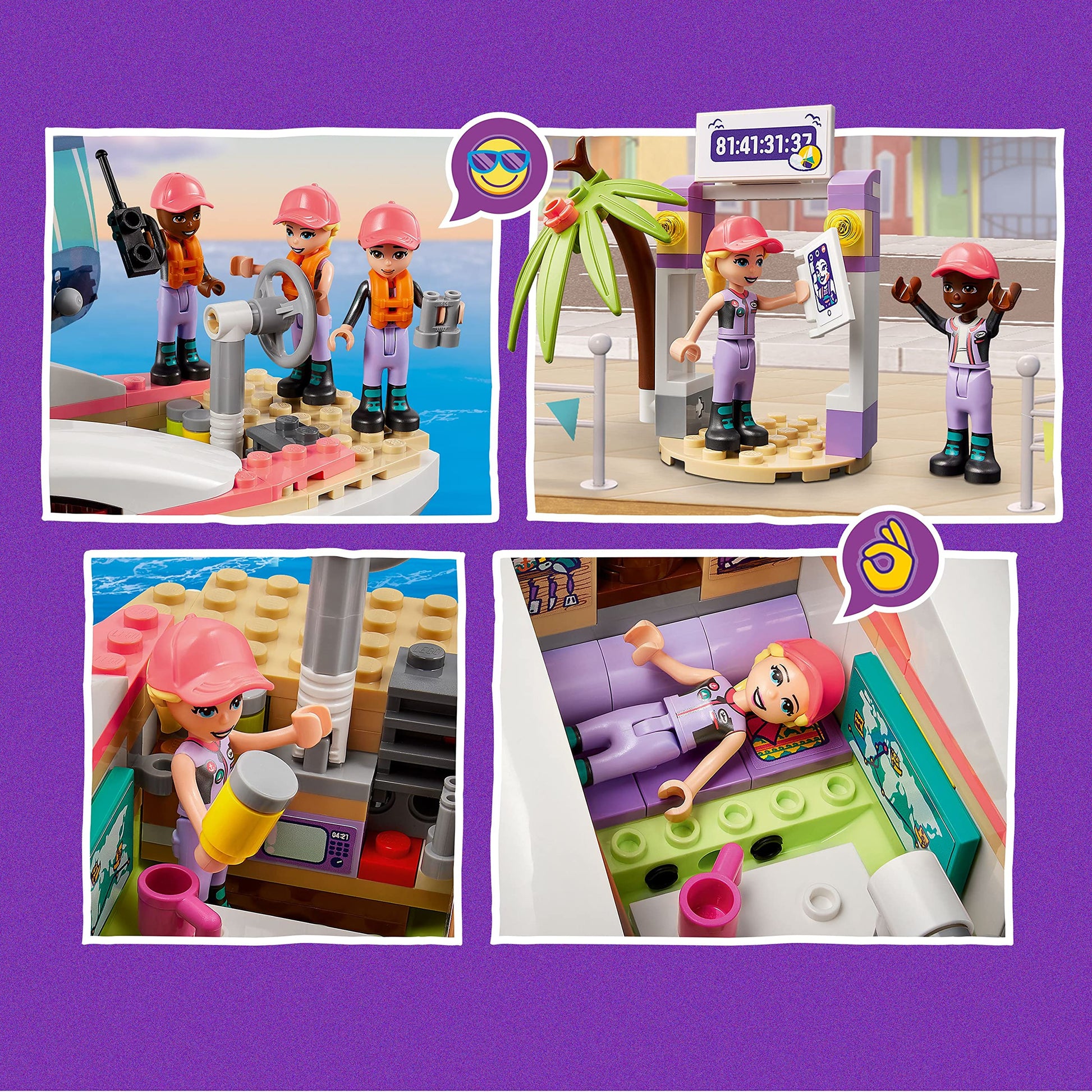 LEGO Friends Stephanie's Sailing Adventure Toy Boat Set 41716, Sailboat Building Toy with Island, Drone, and 3 Mini Figures, Creative Sailing Gift