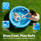 Sloosh Inflatable Kiddie Pool, 34"x10" Blow Up Kid Swimming Pool, 3 Rings Blue Baby Pool for Toddler, Play Pit for Dog with Ocean Whale Pattern