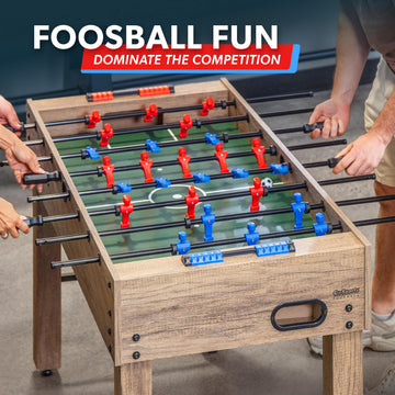 GoSports 48 Inch Game Room Size Foosball Table - Includes 4 Balls and 2 Cup Holders - Black, Oak, or White