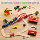 KipiPol Battery Operated Action Locomotive Toy Train Set for Wooden Tracks, (Magnetic)-Compatible with Thomas The Train Toys, Brio Tram Set