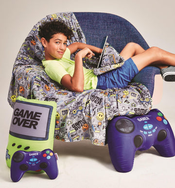 iscream Game On! Bubble Gum Scent Video Game Controller Shaped 9" x 6.75" Mini Pillow