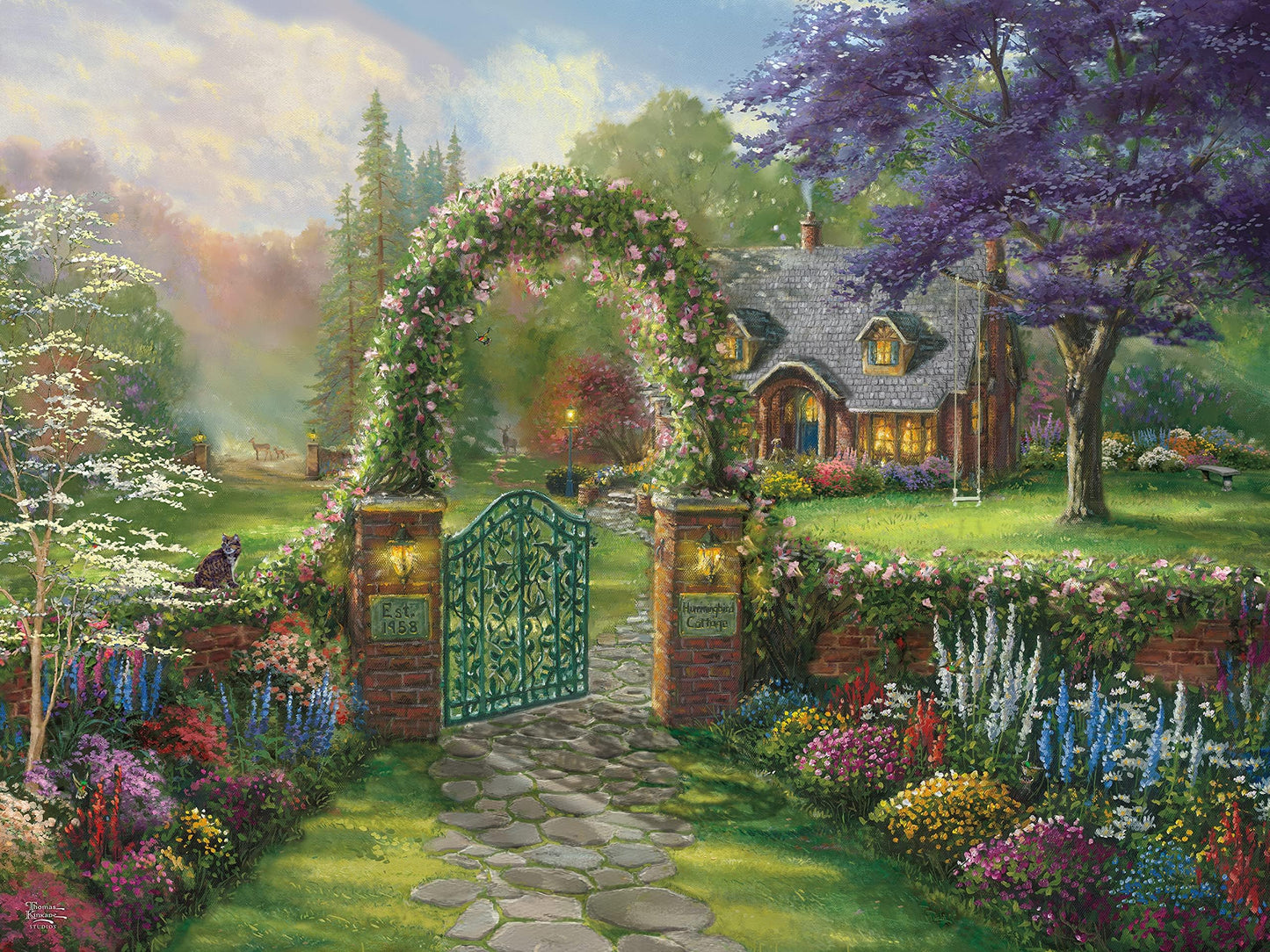 Ceaco - Thomas Kinkade - Hummingbird - 300 Large Piece Puzzle for Adults