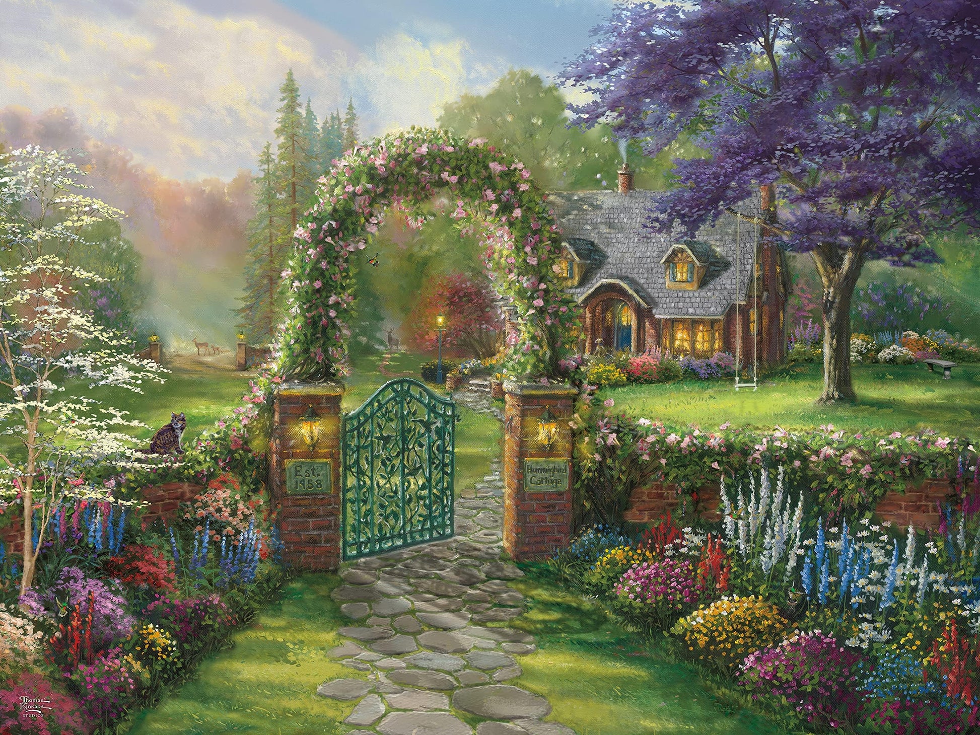 Ceaco - Thomas Kinkade - Hummingbird - 300 Large Piece Puzzle for Adults