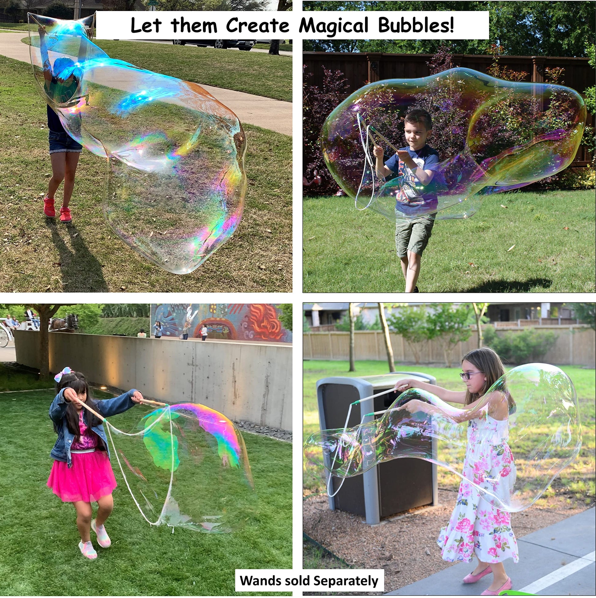 Bubbleventi Giant Bubble Mix | Made in USA |Non-Toxic Powder Makes 10 Gallons of Premium, Big Bubble Solution for Kids’ STEM Fun | Use in Bubble Wands