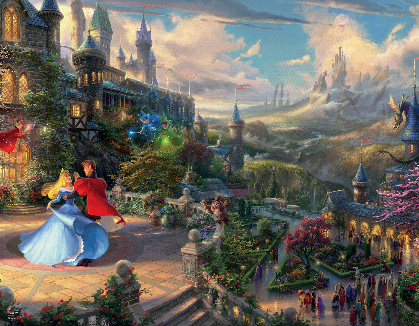 Ceaco - 4 in 1 Multipack - Thomas Kinkade - Disney Dreams Collection - Tangled, Sleeping Beauty, Peter Pan, & Mickey and Minnie - (4) 500 Piece Jigsaw