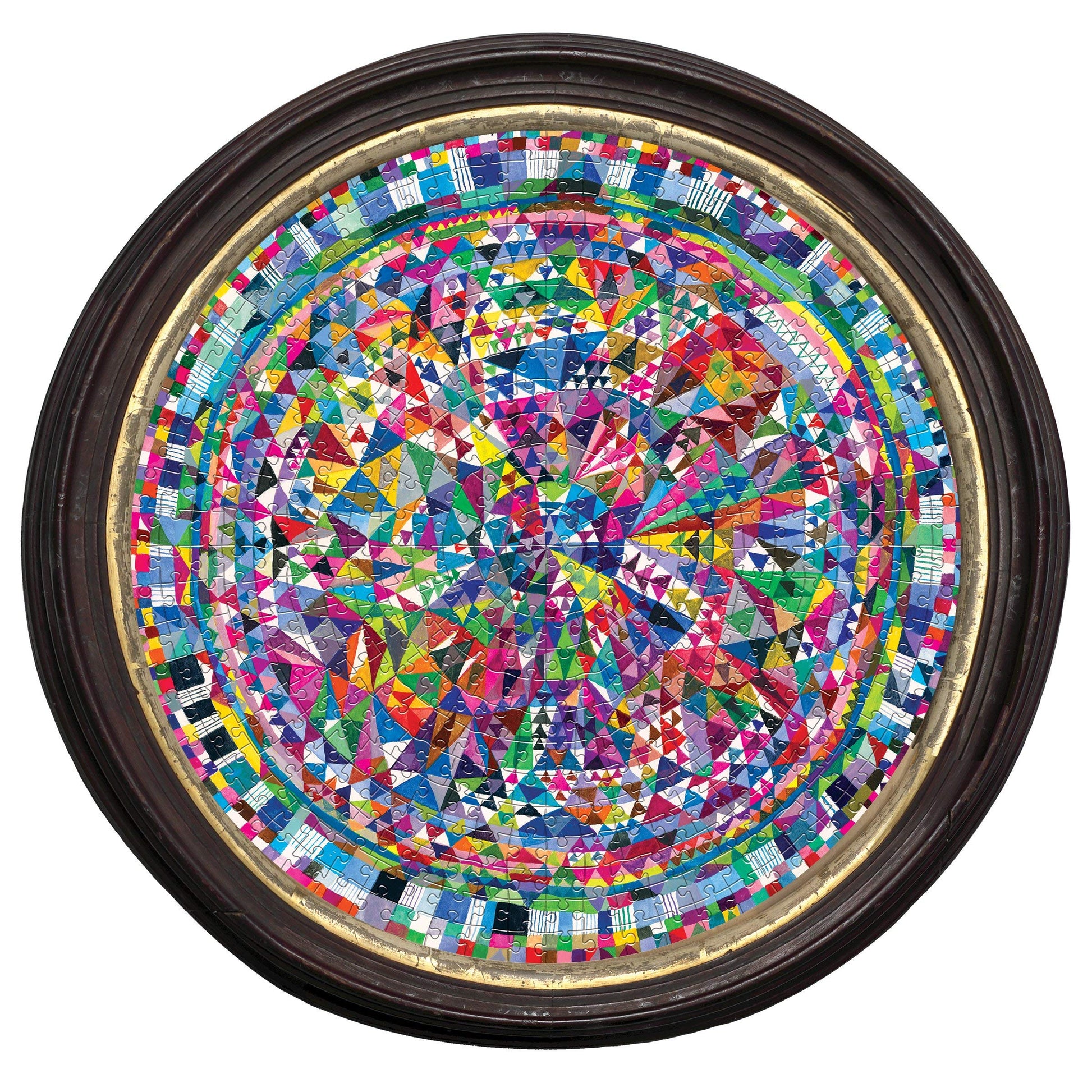 eeBoo: Piece and Love Triangle Pattern 500 Piece Round Circle Jigsaw Puzzle, Jigsaw Puzzle for Adults and Families, Includes Glossy and Sturdy Pieces