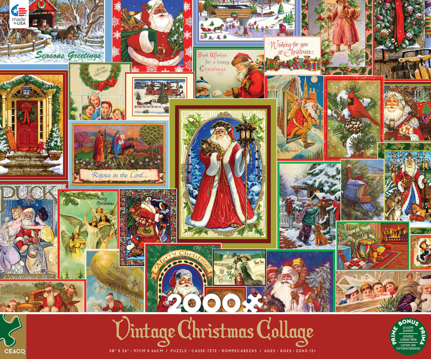 Ceaco - Vintage Christmas Collage - 2000 Piece Jigsaw Puzzle for Adults