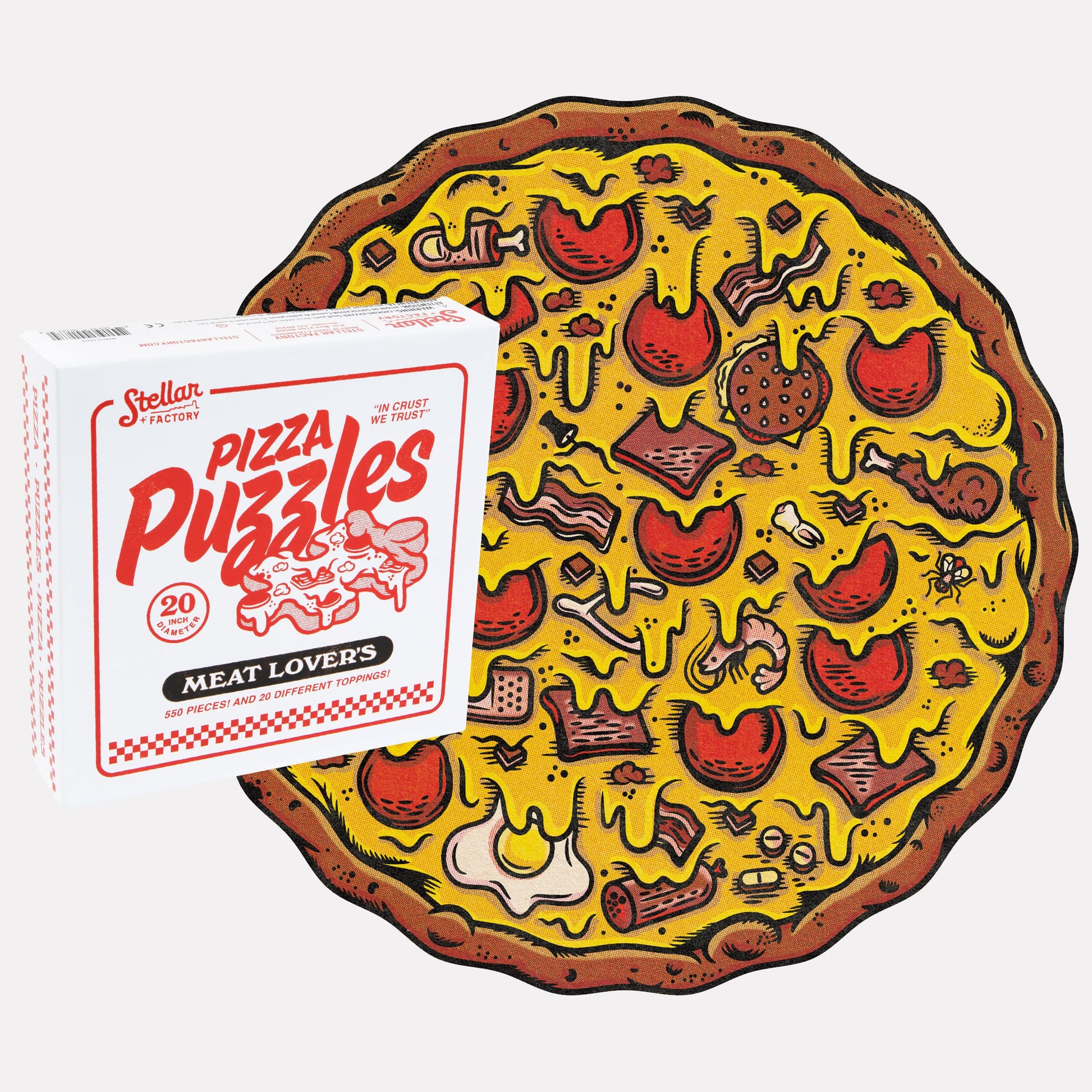 Stellar Factory Pizza Puzzles Meat Lovers, 550-Piece Jigsaw Puzzle, 20"