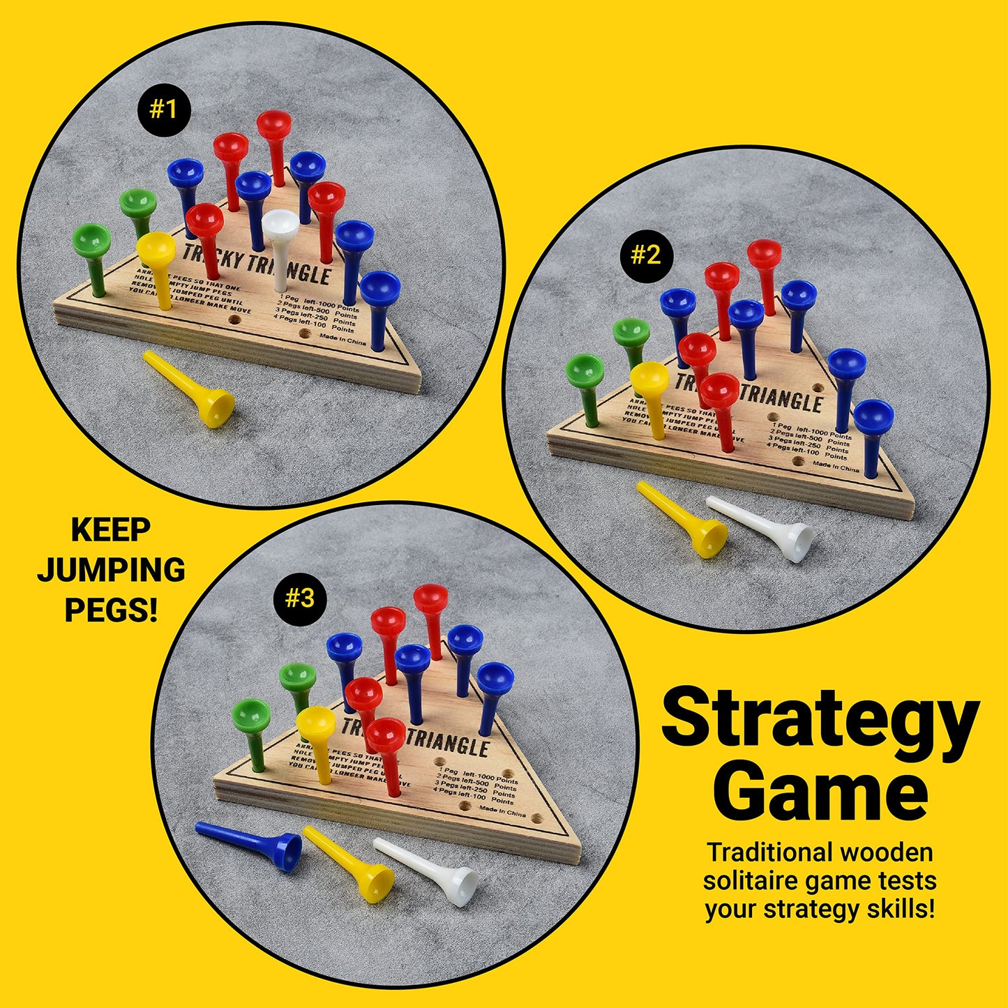 U.S. Toy Tricky Triangle Game - Travel Games, Assorted, MU845