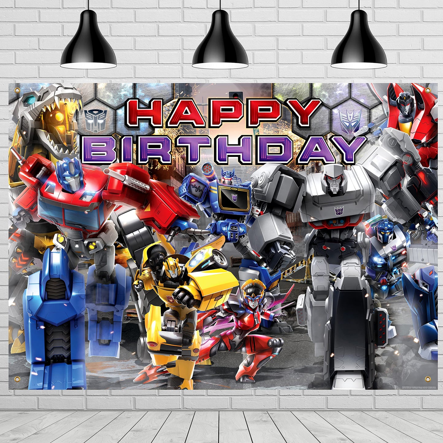 Treasures Gifted Transformers Backdrop 4.25ft Tall x 6ft Wide - Transformers Party Decorations - Transformers Birthday Banner - Transformers Party