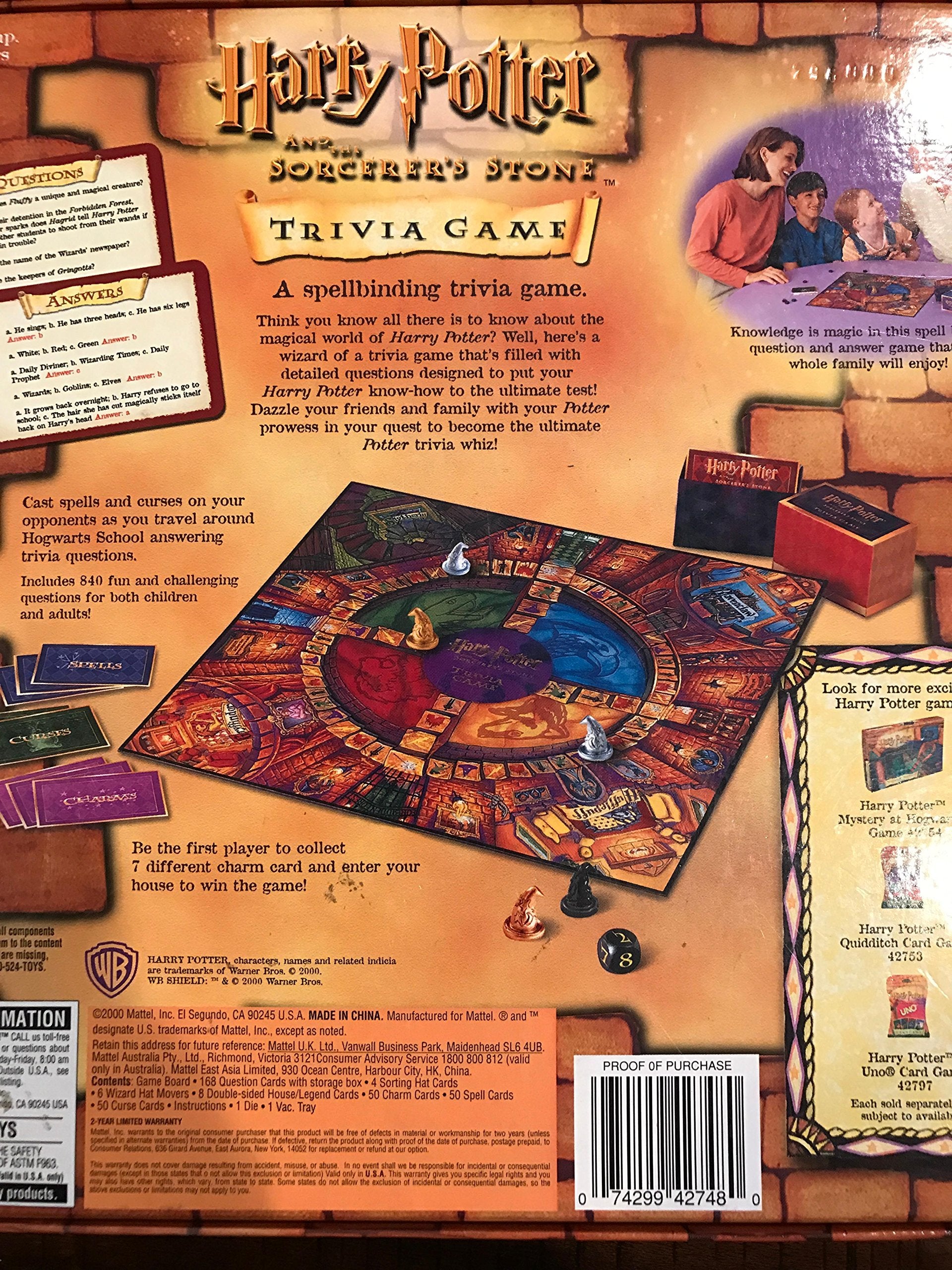 Harry Potter Sorcerers Stone Trivia Game