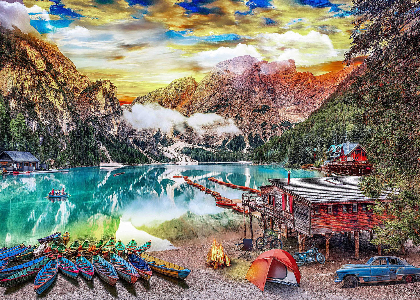 Jigsaw Puzzles 2000 Pieces for Adults, Families Lakeside View Pieces Fit Together Perfectly