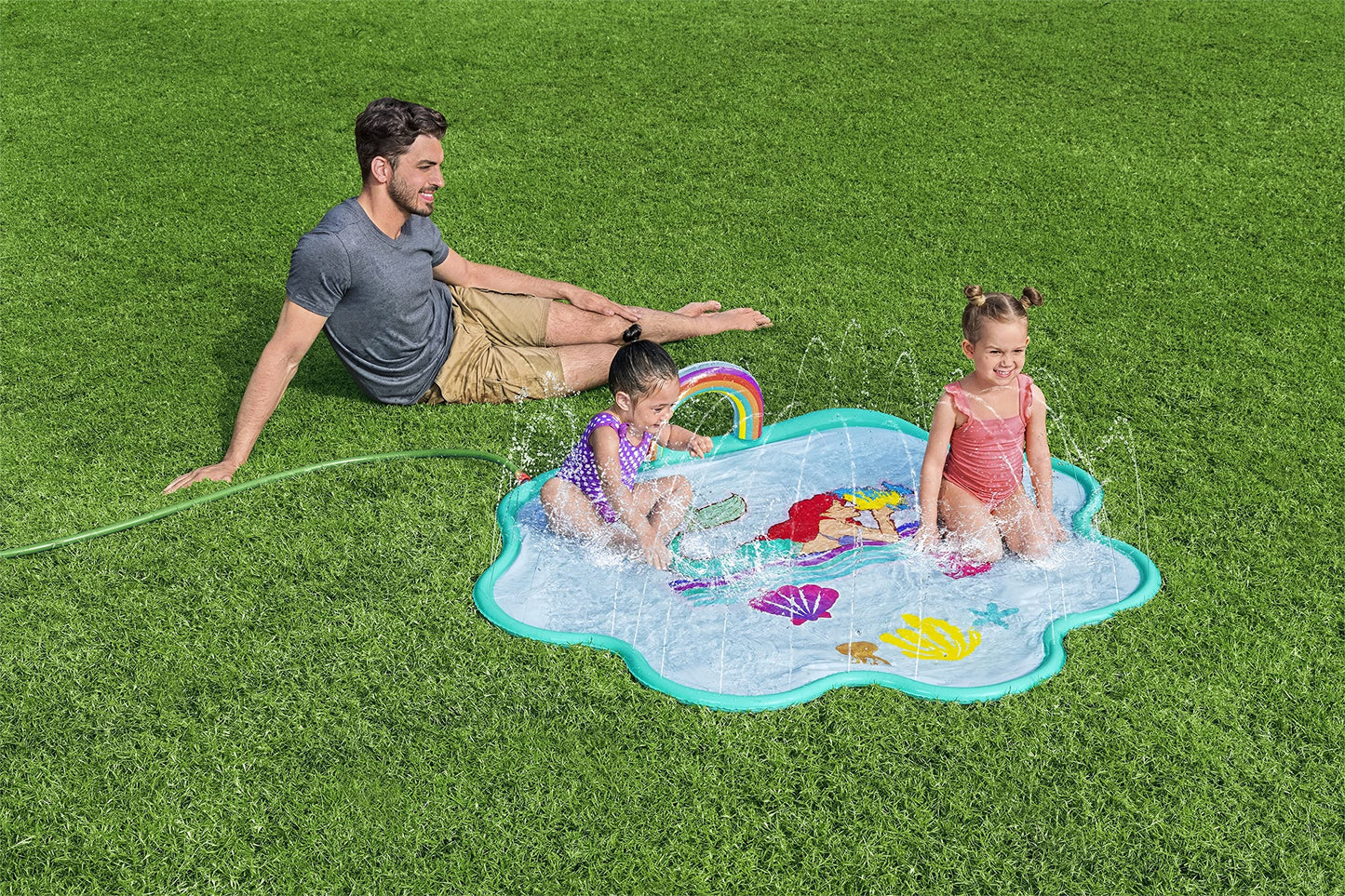 Disney Little Mermaid Splash Pad | Outdoor Sprinkler Water Toy for Children | Made for Kids Ages 2 and Up