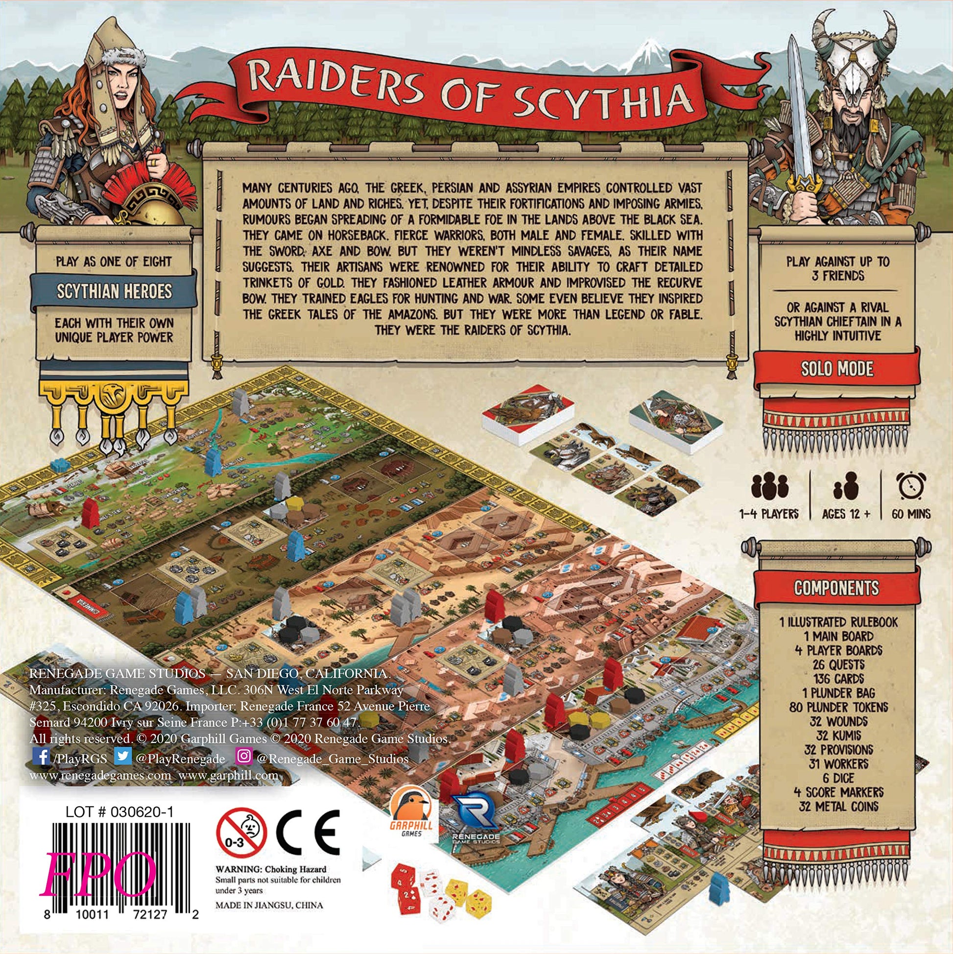 Renegade Game Studios Raiders of Scythia: Strategy Board Games Ages 12+, 1-4 Players