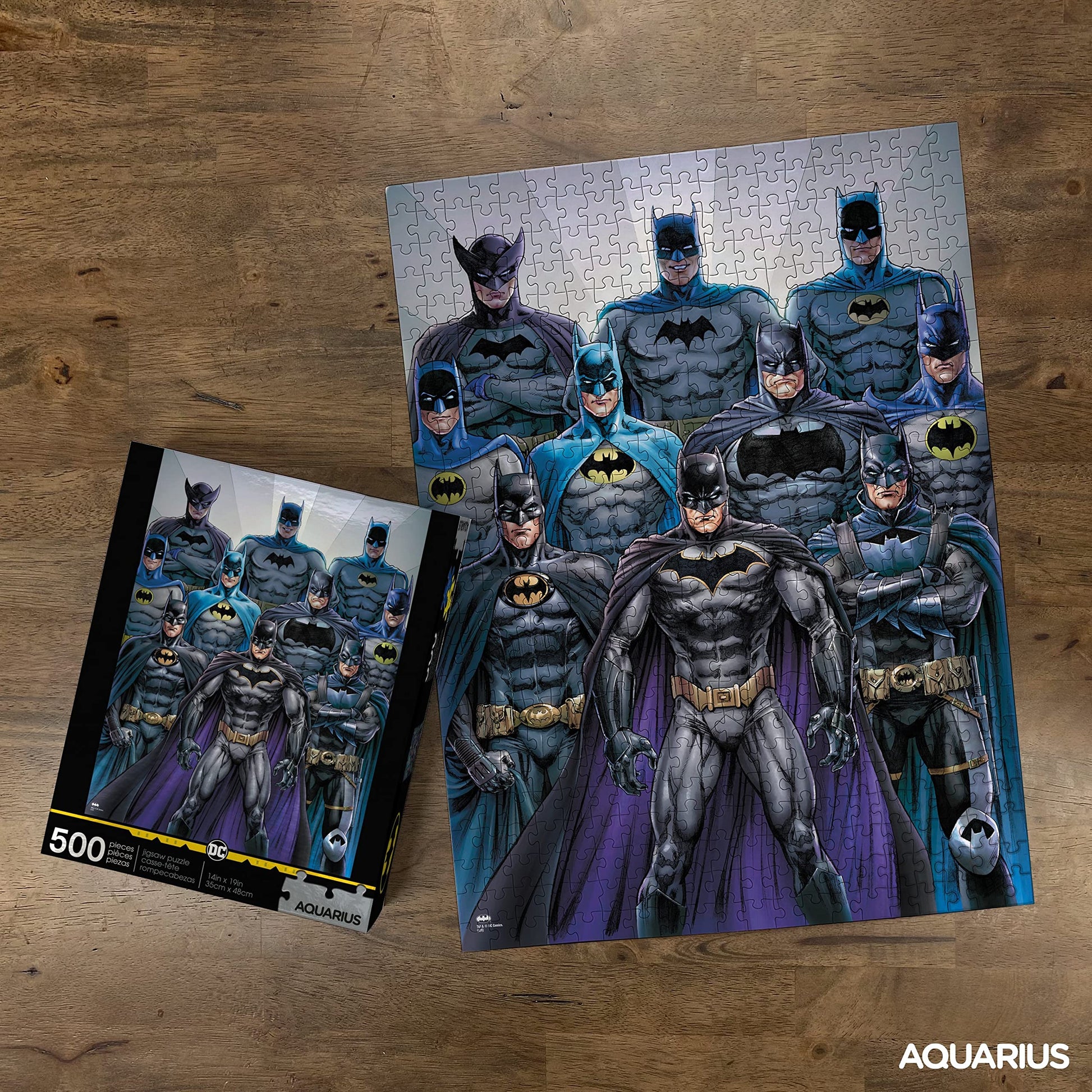 AQUARIUS DC Comics Batman Batsuits Puzzle (500 Piece Jigsaw Puzzle) - Glare Free - Precision Fit - Officially Licensed DC Comics Merchandise