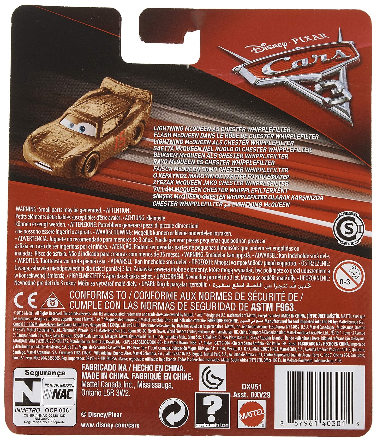 Disney Pixar Cars Lightning McQueen as Chester Whipplefilter