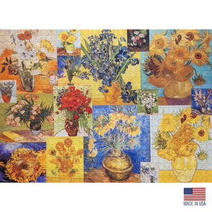 Aether Puzzles A Symphony of Blooms Fine Art Puzzle, Premium 1000 Piece Jigsaw Puzzle for Adults, Glare-Free, Soft-Touch Puzzles, Made in USA, 26.6" x