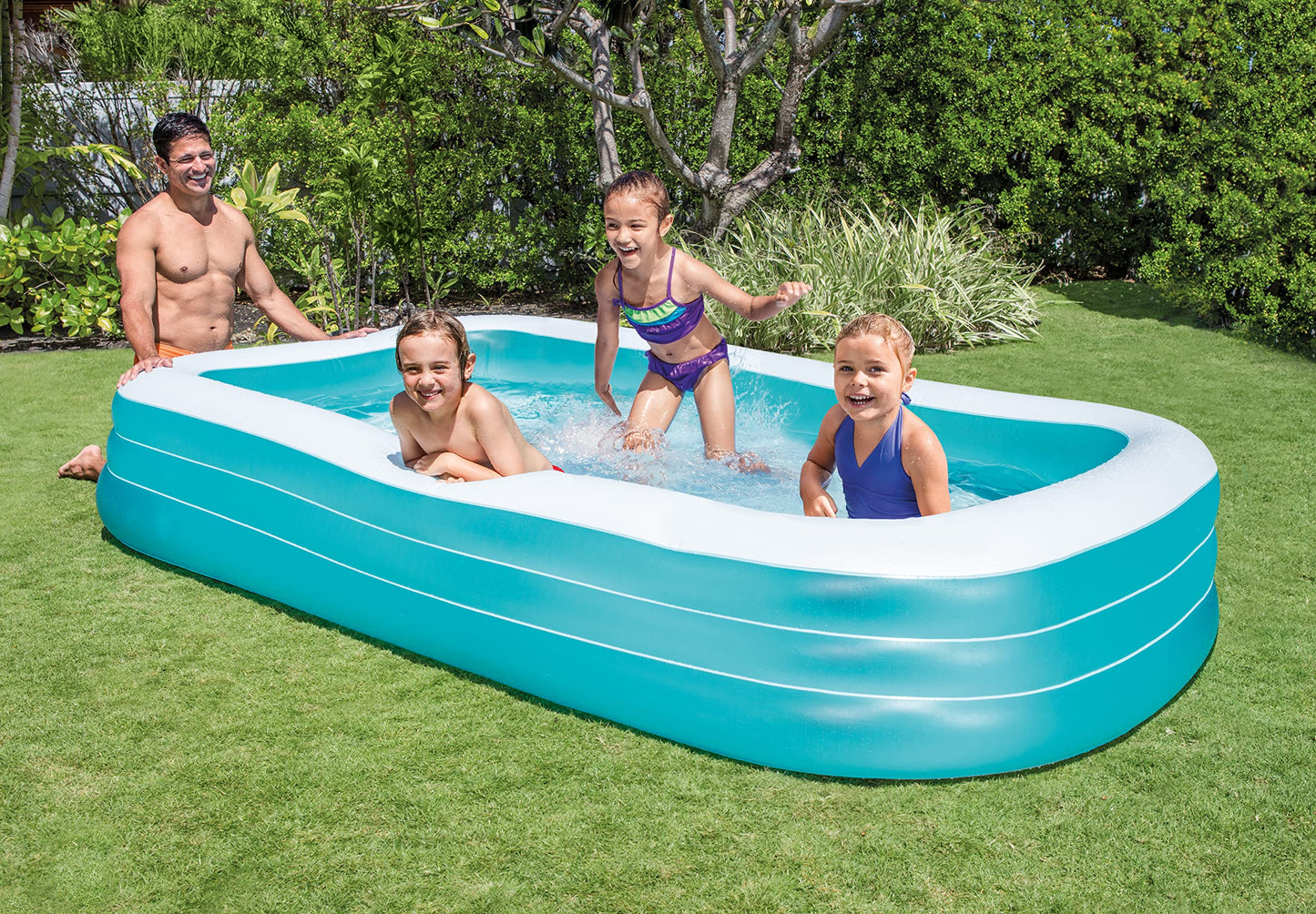 INTEX 58484EP Swim Center Inflatable Family Pool: 277 Gallon Capacity - 120" x 72" x 22" - Blue
