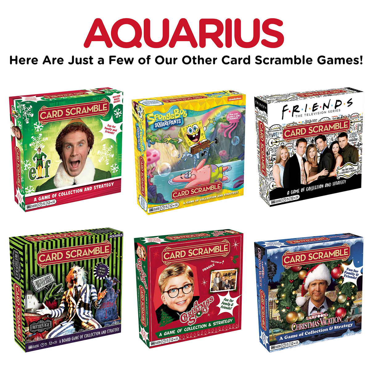AQUARIUS Elf Card Scramble Board Game - Fun Family Christmas Party Game for Kids, Teens & Adults - Entertaining Game Night Gift - Officially Licensed
