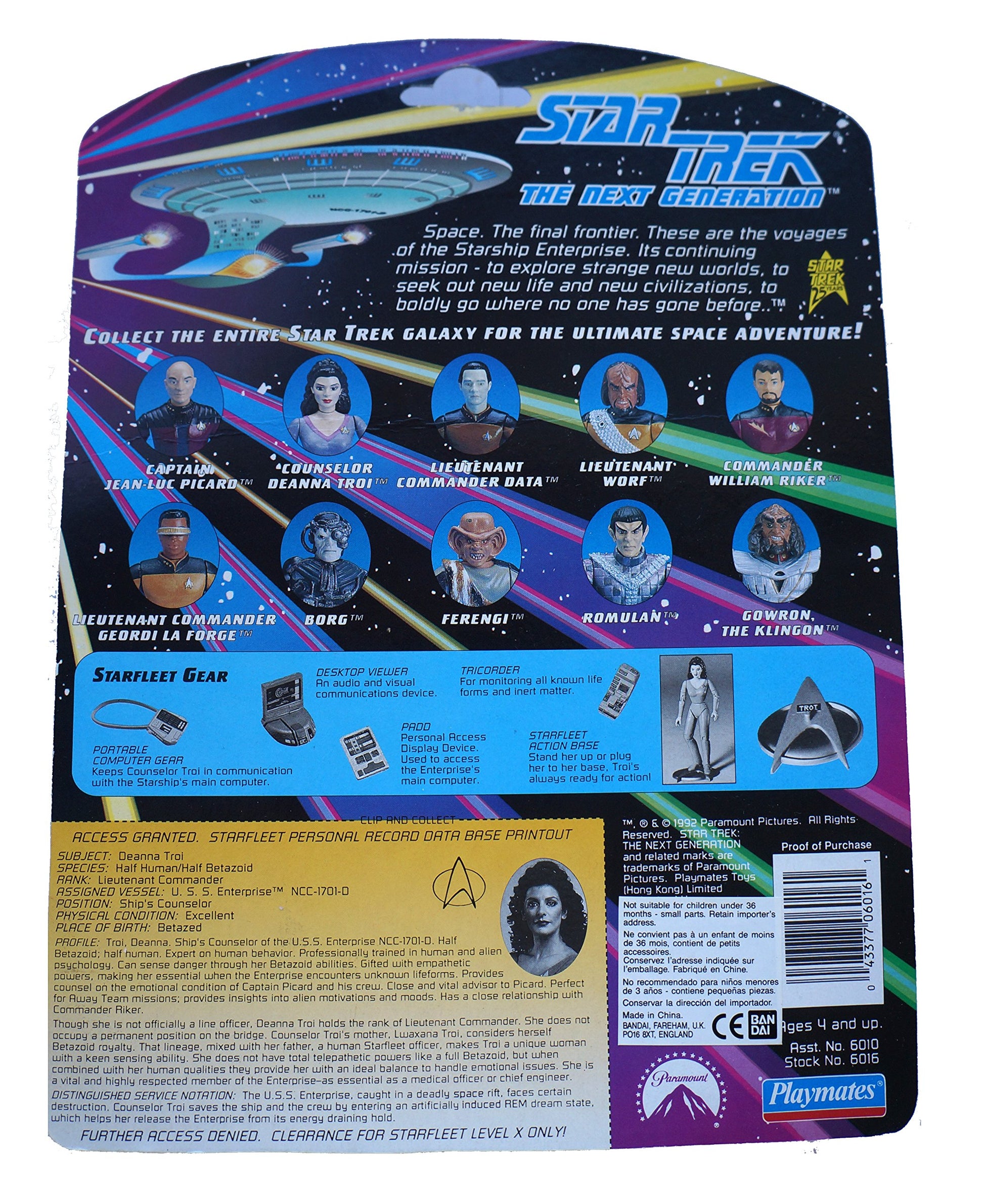 Star Trek: The Next Generation Lieutenant Commander Deanna Troi Action Figure 4.75 Inches