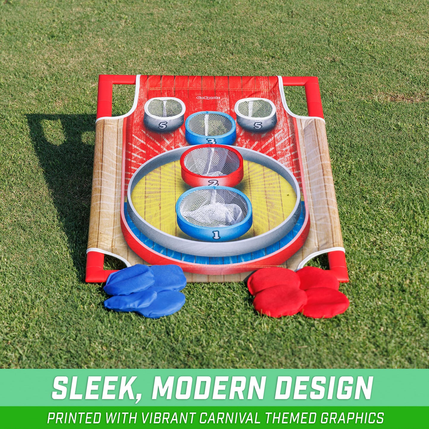 GoSports Cornhole Bean Bag Toss Game - Includes 1 Target, 8 Bean Bags, and Carrying Case