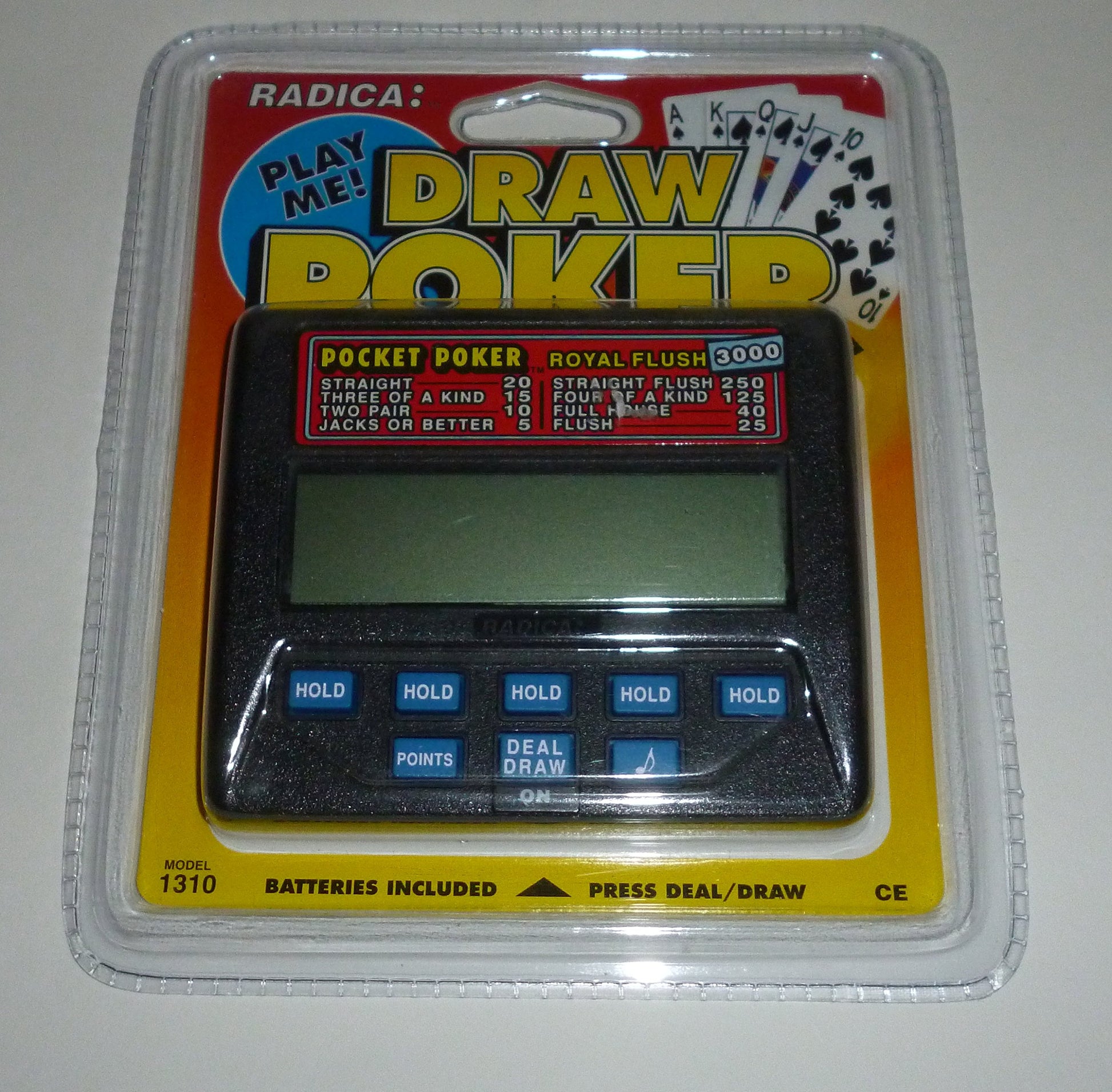 Radica Pocket Poker: Royal Flush 3000 - Handheld Electronic Poker Game - Black