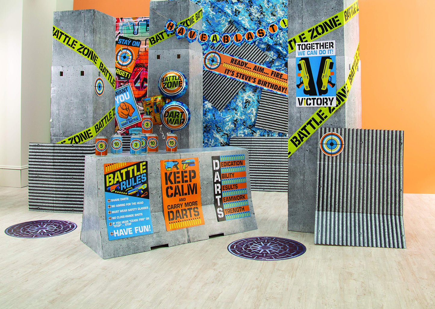 Fun Express - Dart Battle Party Centerpieces - Party Item for Boys and Girls of All Ages - Great for All Celebrations