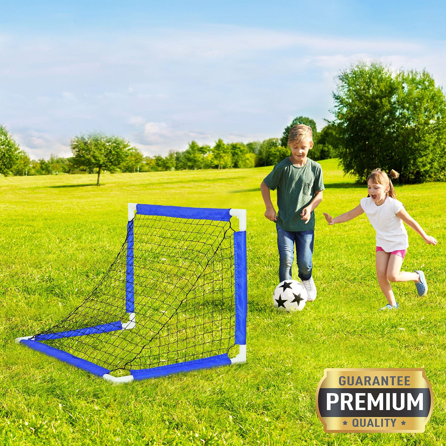 TGU Kids Soccer Goal Games & Toys Football Net, Indoor & Outdoor Sports, Backyard, Set of 2,Blue (EOS217402023)