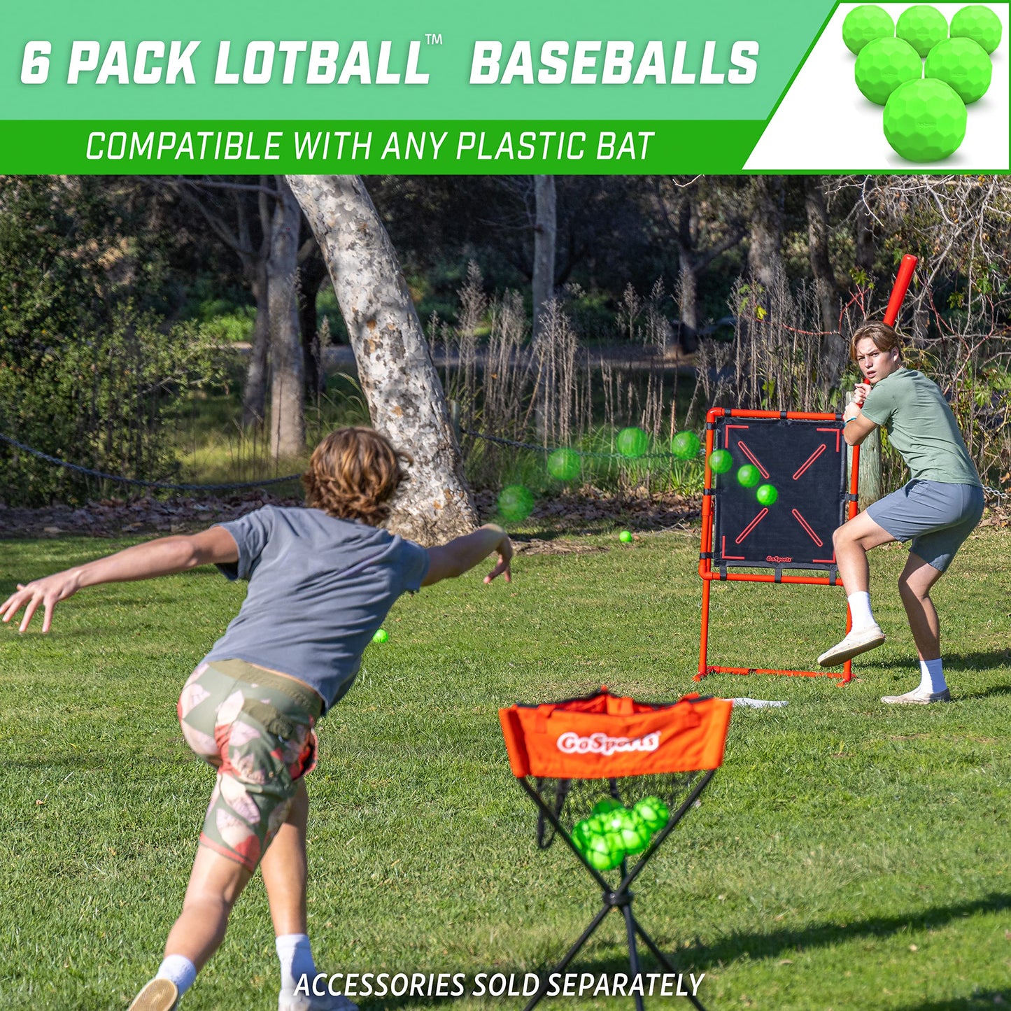 GoSports LotBall Plastic Baseballs - 6 Pack