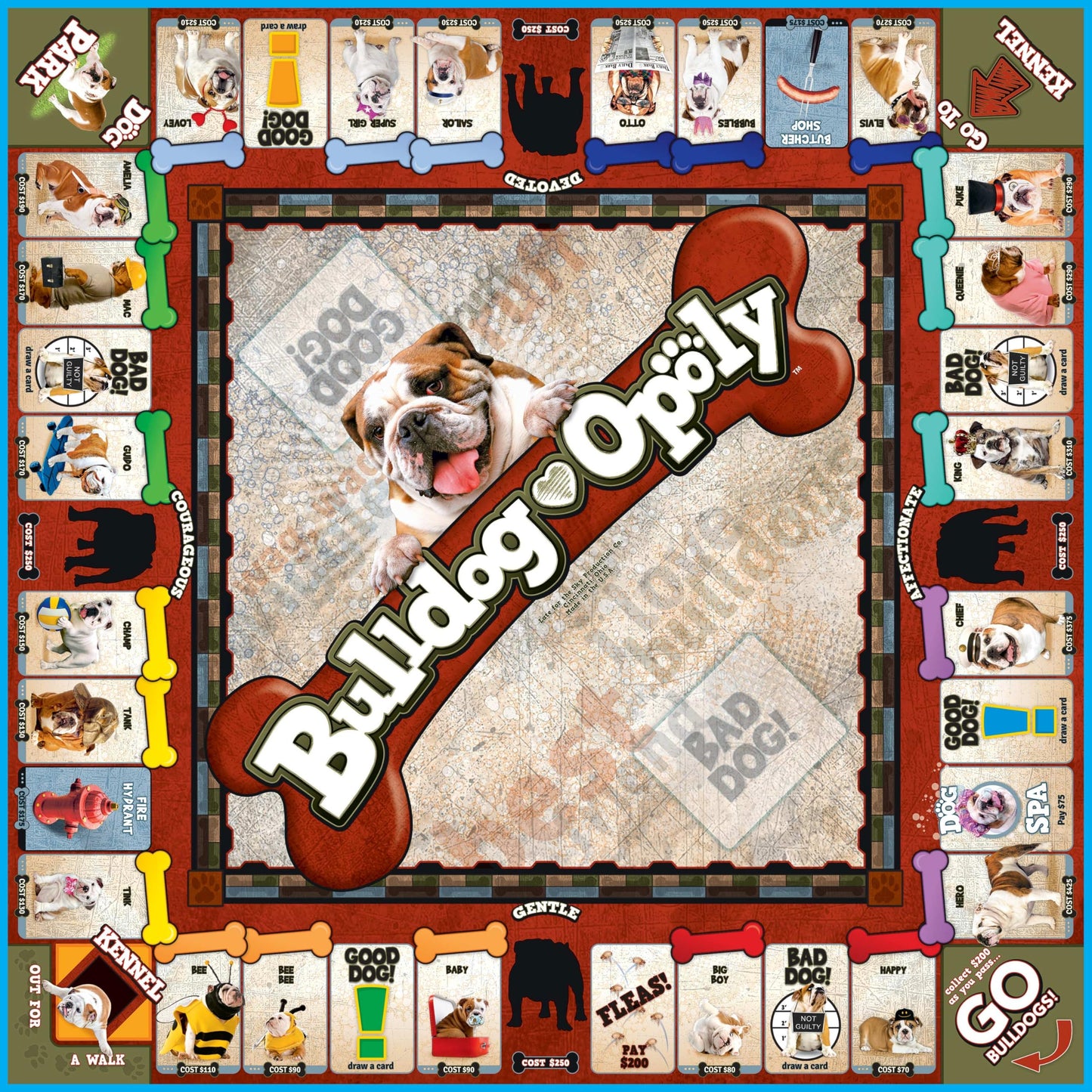 Late for The Sky Bulldog-Opoly Board Game - Bulldog Lovers Family Game, Property Trading Dog Theme, 2-6 Players, Ages 8+, Great Gift for Dog Owners
