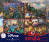 Ceaco - 4 in 1 Multipack - Thomas Kinkade - Disney Dreams Collection - Tangled, Sleeping Beauty, Peter Pan, & Mickey and Minnie - (4) 500 Piece Jigsaw