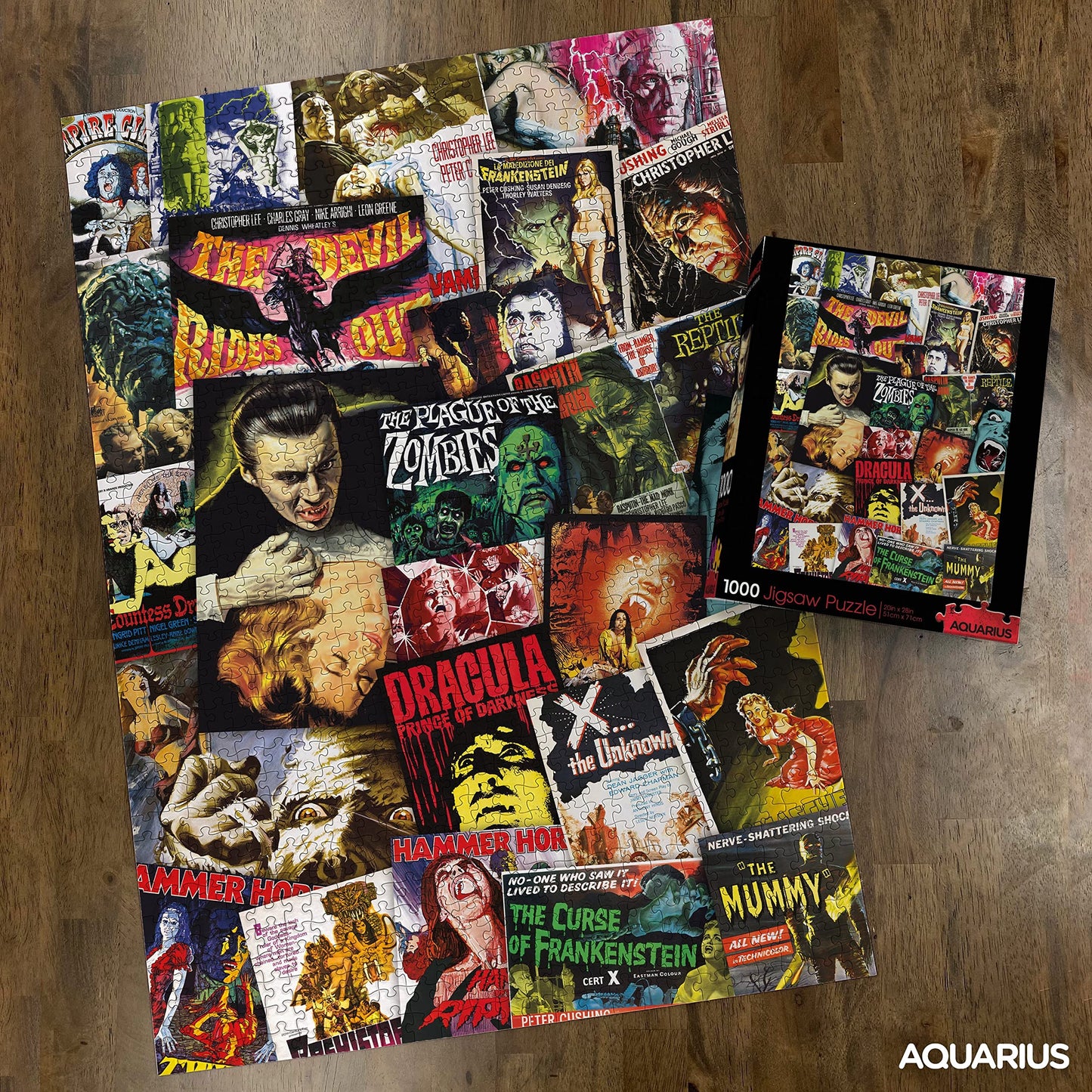 AQUARIUS Hammer Classic Horror Movies Collage (1000 Piece Jigsaw Puzzle) - Glare Free - Precision Fit - Virtually No Puzzle Dust-Officially Licensed