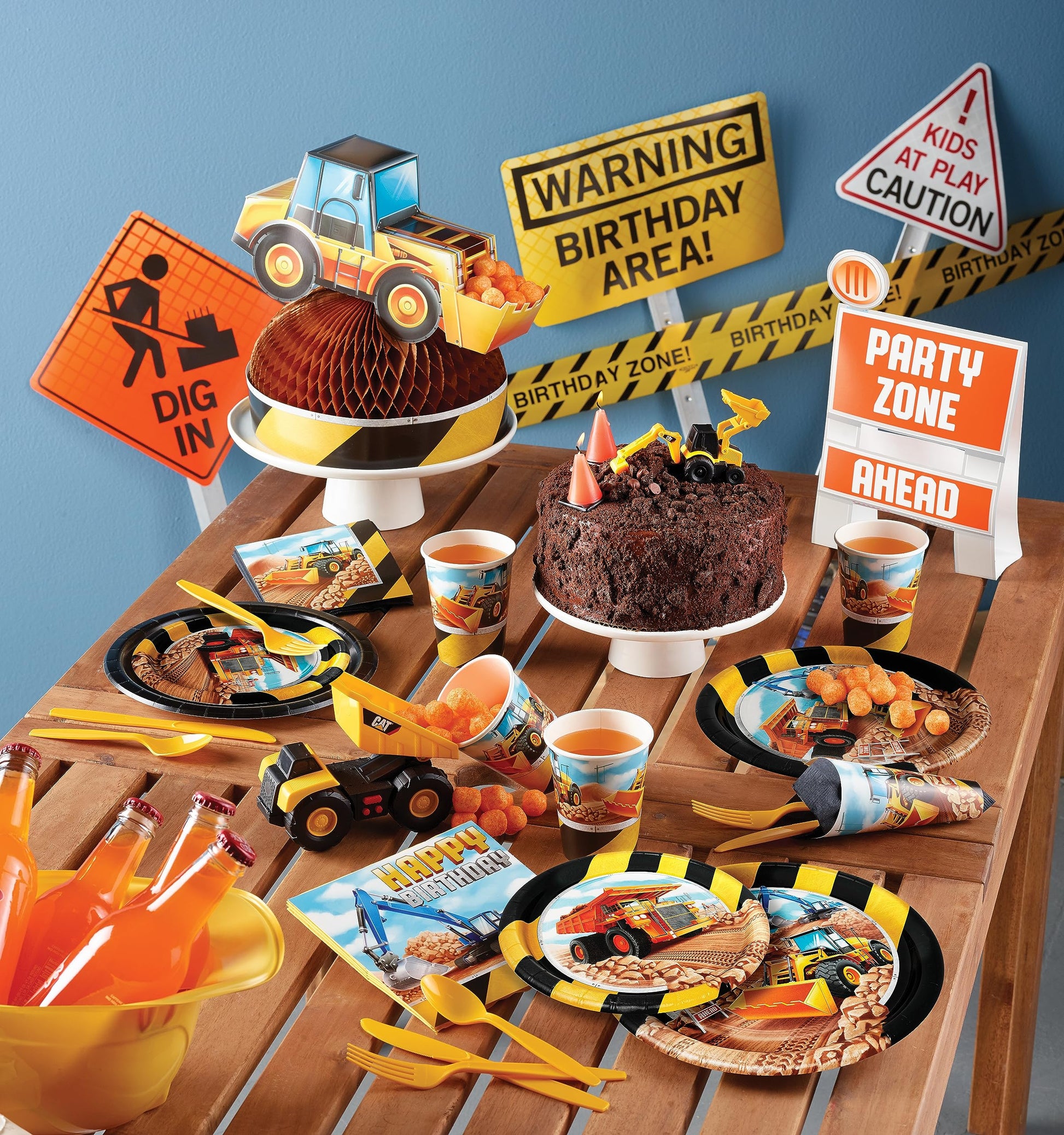 Creative Converting Construction Truck Birthday Honeycomb Centerpiece - 1pc Multi-color, 9 in x 11.5 in, 1 ct