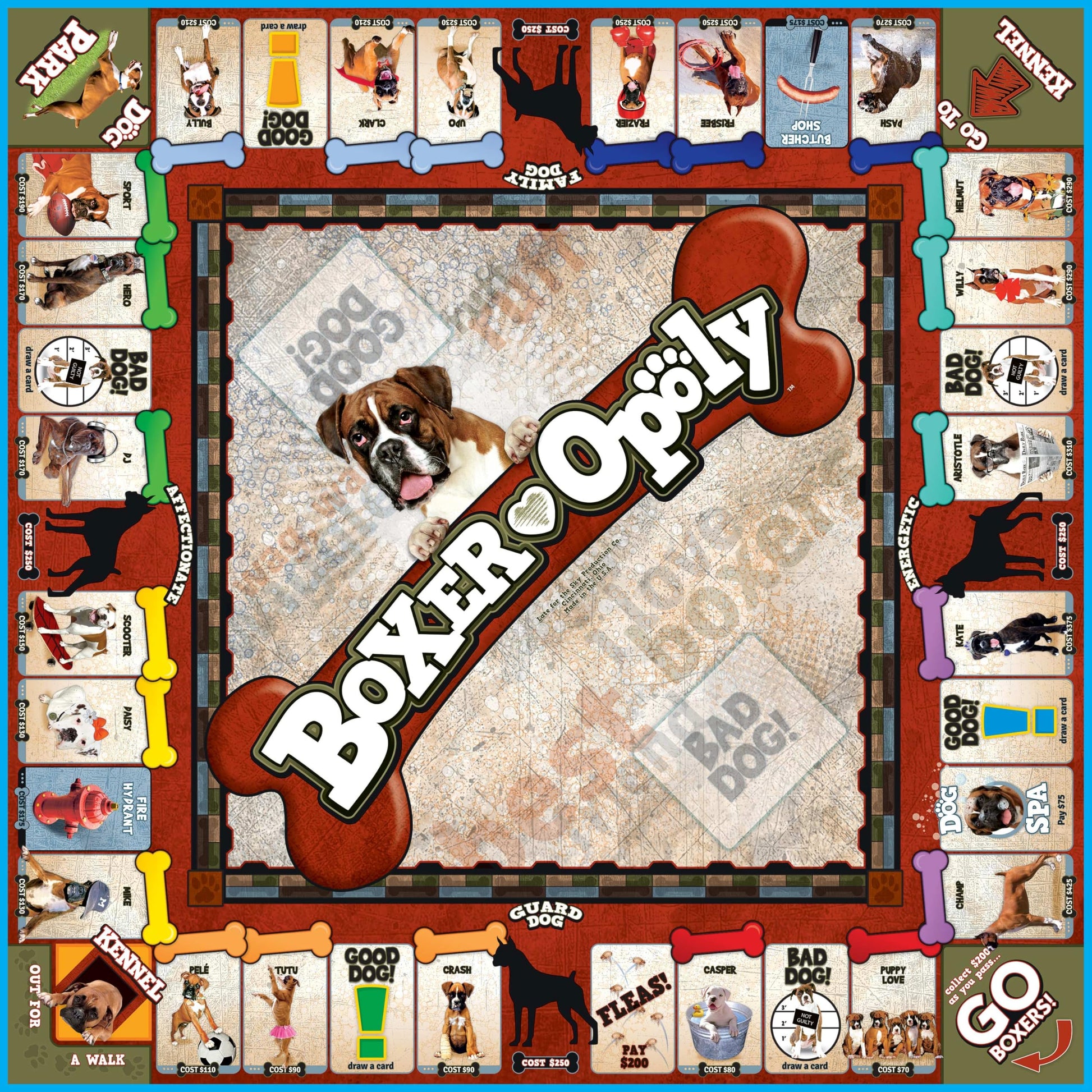 Late for The Sky Boxer-Opoly Board Game - Dog Lover Family Game for 2-6 Players, Ages 8+, Opoly-Style, Fun Strategy, Gifts for Boxer Owners