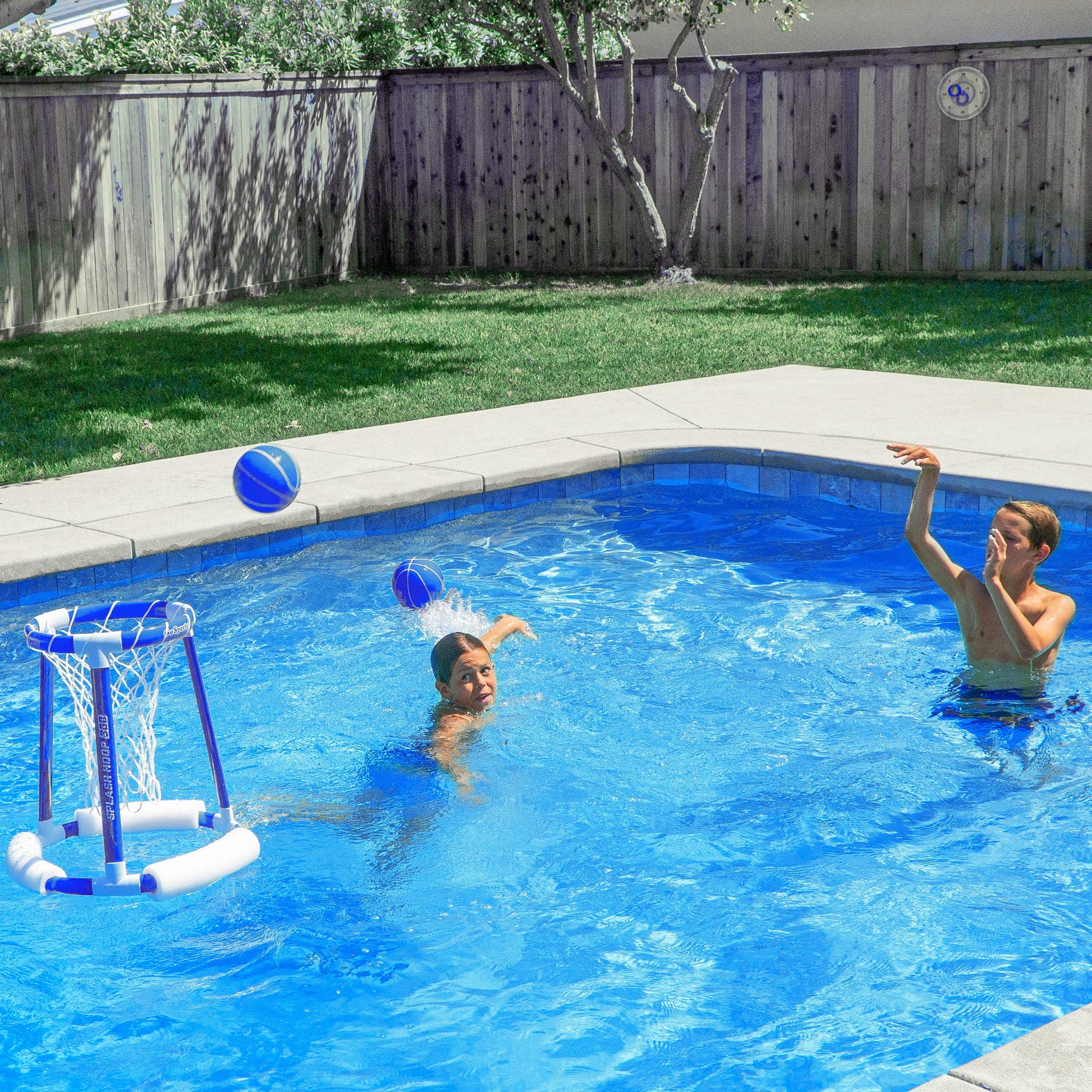 GoSports Splash Hoop 360 Floating Pool Basketball Game Includes Hoop, 2 Balls and Pump