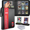 HEYKOVO Top Loader Binder 289 Cards I with 20 Toploaders and 2 Stands I Black Carbon PU Toploader Binder holds 3x4 inch Baseball, Football, Sports