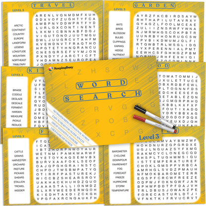 Keeping Busy Word Search 3 Dementia Activities for Seniors | Alzheimer Products for Elderly Patients | Fun Memory Game Toy & Cognitive Brain Puzzle