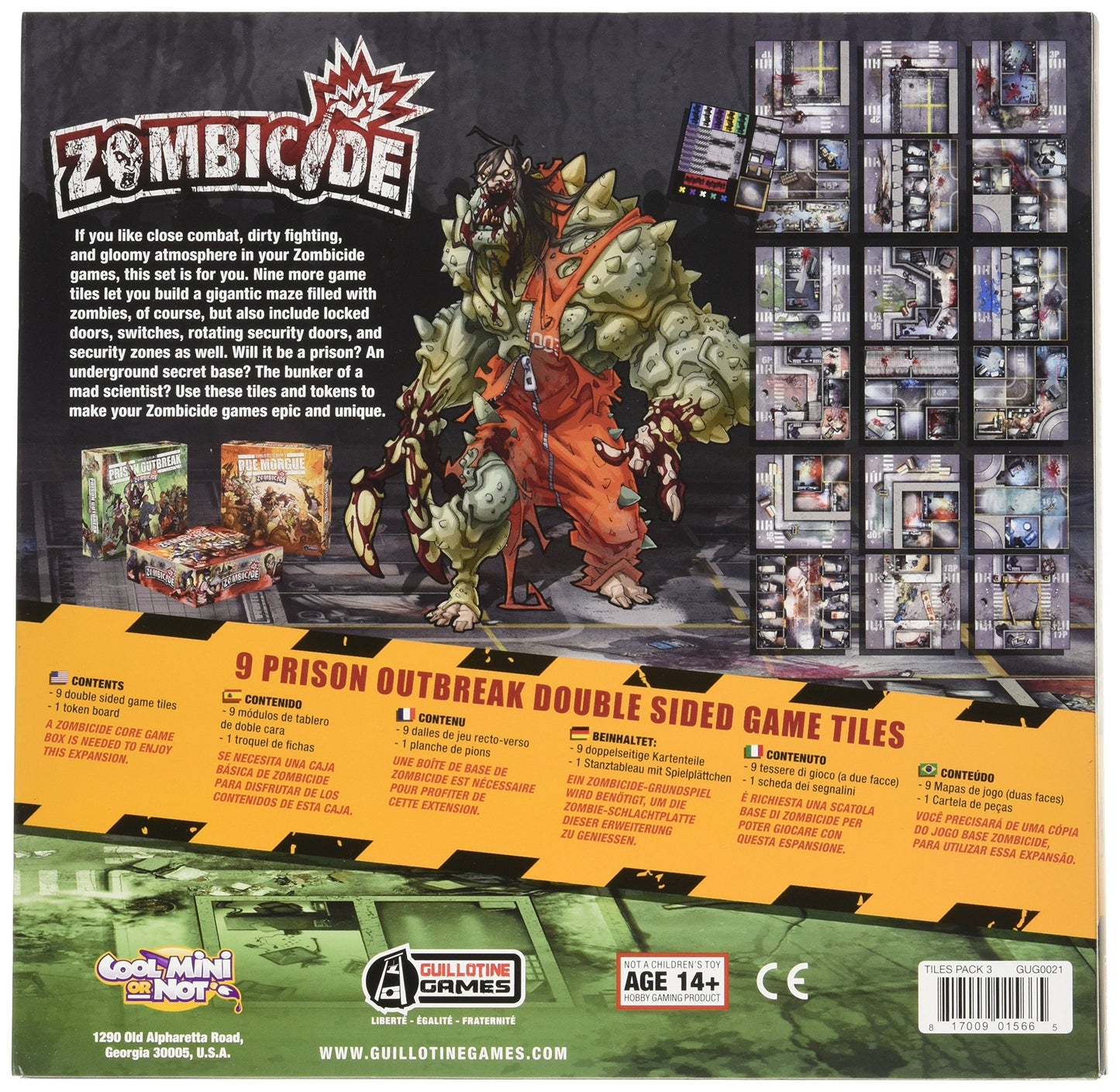 CMON Zombicide Season 2: Prison Outbreak 9 Double-Sided Game Tiles - Enhance Your Zombie Apocalypse Experience! Cooperative Strategy Game, Ages 14+