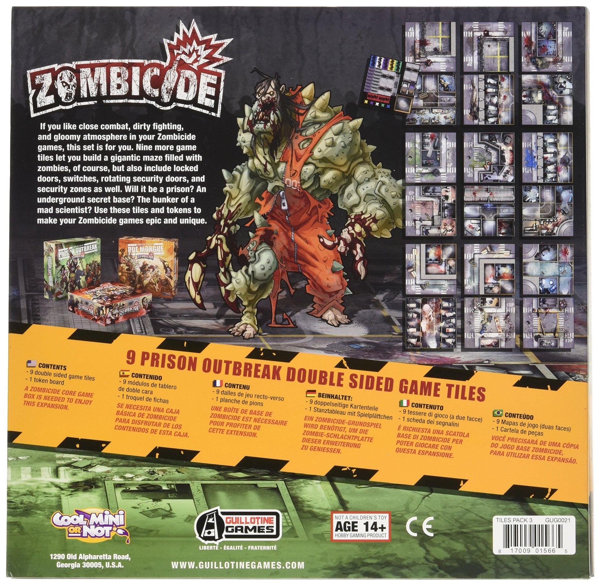 CMON Zombicide Season 2: Prison Outbreak 9 Double-Sided Game Tiles - Enhance Your Zombie Apocalypse Experience! Cooperative Strategy Game, Ages 14+